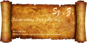 Szarvasy Zoltán névjegykártya